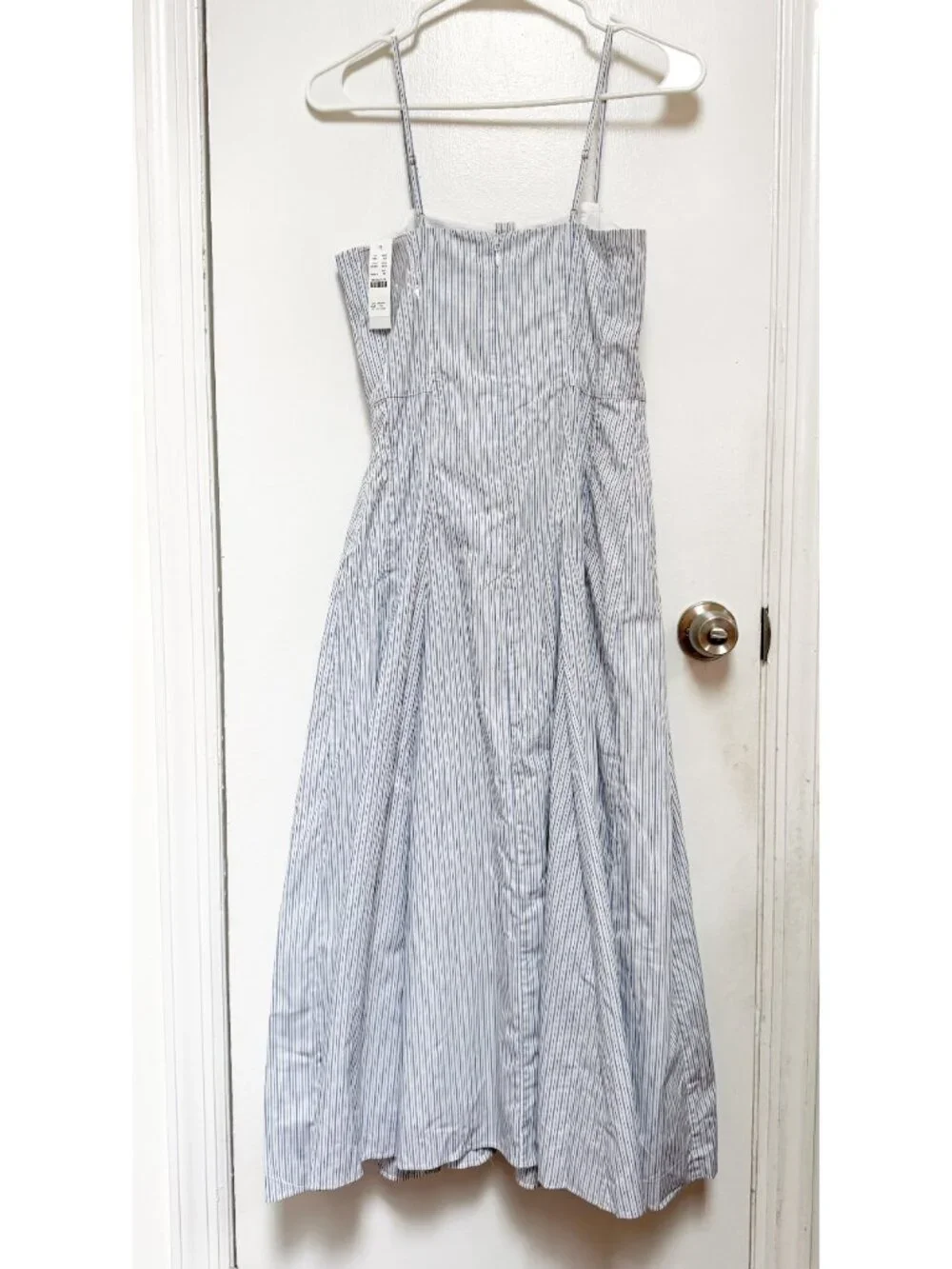 NWT Button-down cotton poplin dress in stripe Size 0P - Picture 3 of 5